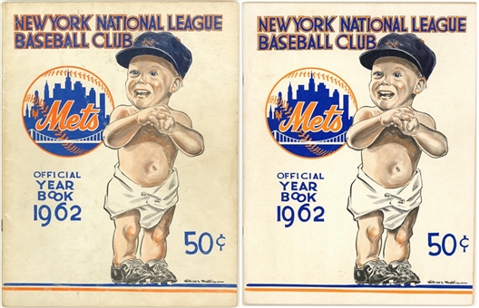 Lot of (2) 1962 New York Mets Official Yearbook From Teams Inaugural Season